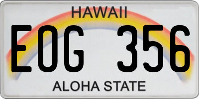 HI license plate EOG356