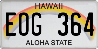 HI license plate EOG364