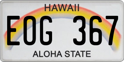 HI license plate EOG367