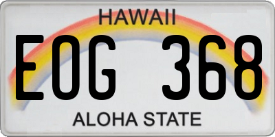 HI license plate EOG368