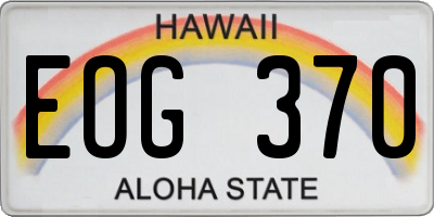 HI license plate EOG370