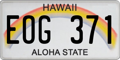 HI license plate EOG371