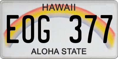 HI license plate EOG377