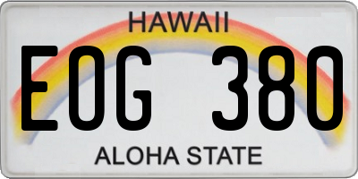HI license plate EOG380