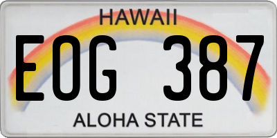 HI license plate EOG387
