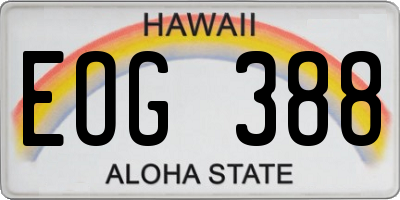 HI license plate EOG388