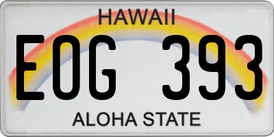 HI license plate EOG393