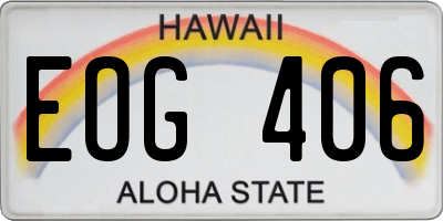 HI license plate EOG406