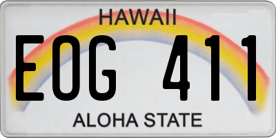 HI license plate EOG411