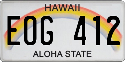 HI license plate EOG412