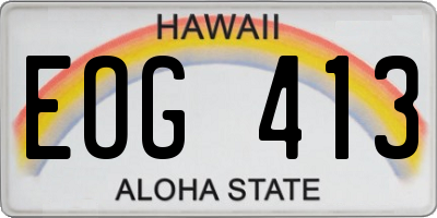 HI license plate EOG413