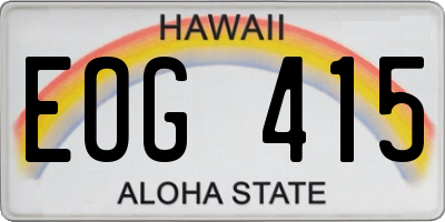 HI license plate EOG415