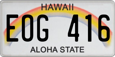 HI license plate EOG416