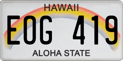 HI license plate EOG419