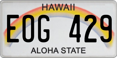 HI license plate EOG429