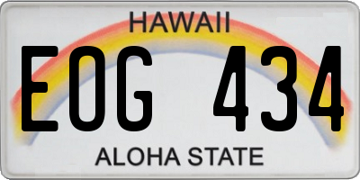 HI license plate EOG434