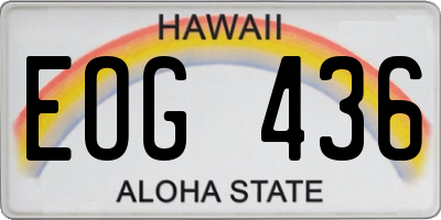 HI license plate EOG436