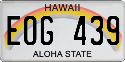 HI license plate EOG439