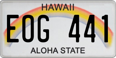 HI license plate EOG441