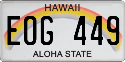 HI license plate EOG449