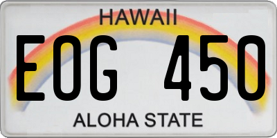 HI license plate EOG450