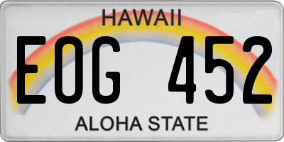 HI license plate EOG452