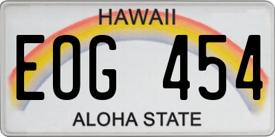 HI license plate EOG454