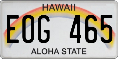 HI license plate EOG465
