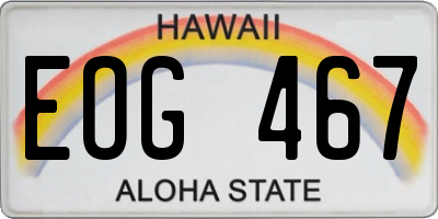 HI license plate EOG467
