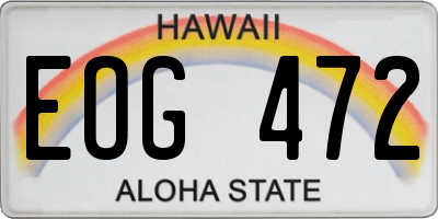 HI license plate EOG472