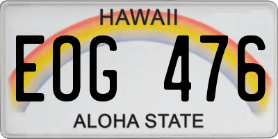 HI license plate EOG476
