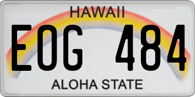 HI license plate EOG484