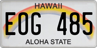 HI license plate EOG485