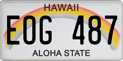 HI license plate EOG487