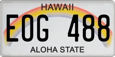 HI license plate EOG488