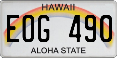 HI license plate EOG490