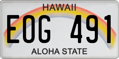 HI license plate EOG491