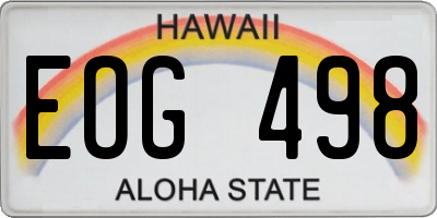 HI license plate EOG498