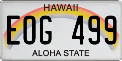 HI license plate EOG499