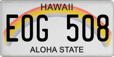 HI license plate EOG508