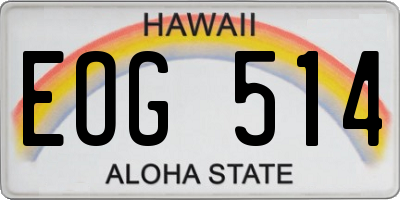 HI license plate EOG514