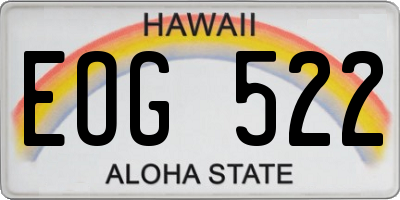 HI license plate EOG522