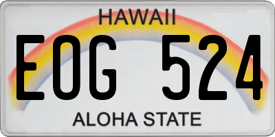 HI license plate EOG524