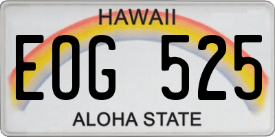 HI license plate EOG525