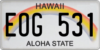 HI license plate EOG531