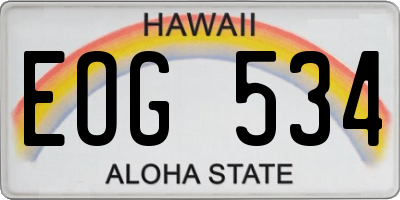 HI license plate EOG534