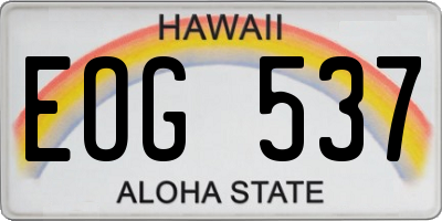 HI license plate EOG537