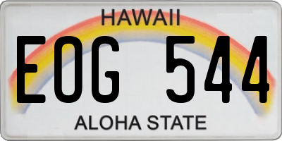 HI license plate EOG544