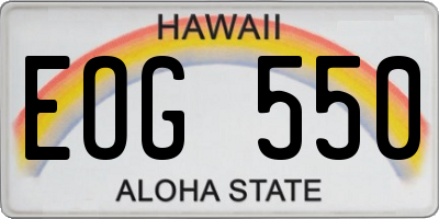 HI license plate EOG550