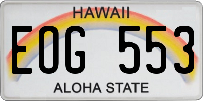 HI license plate EOG553
